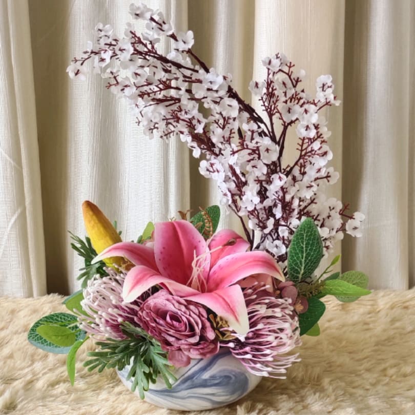 Pastel Bloom Ceramic Arrangement