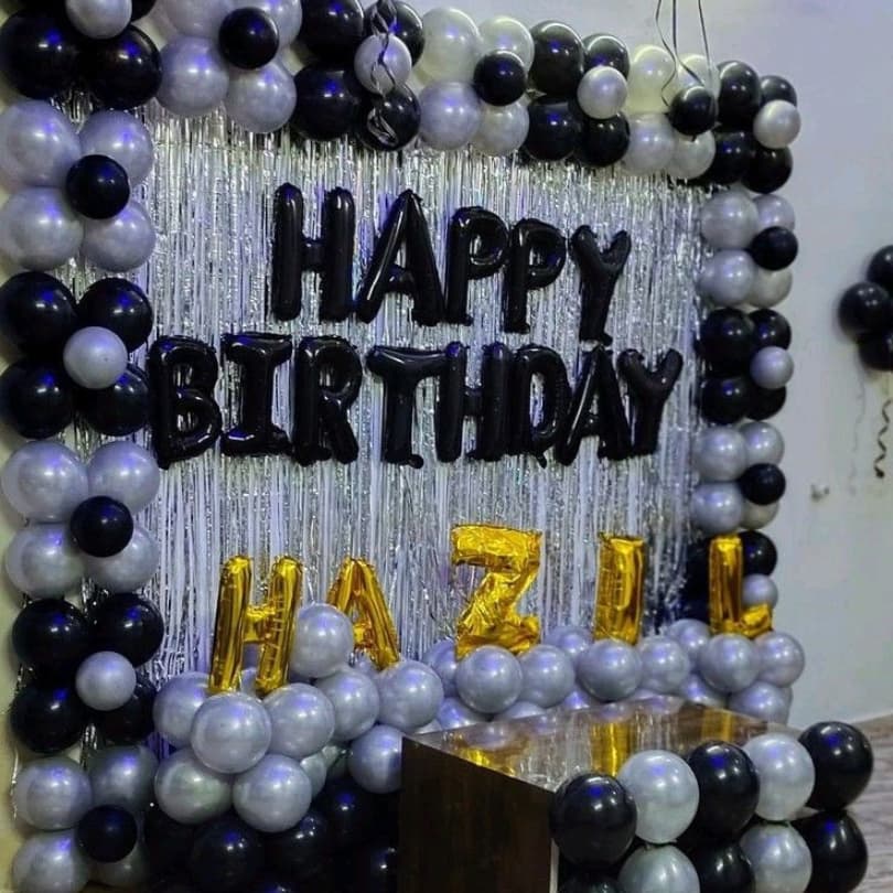 Silver & Black Luxe Birthday Setup