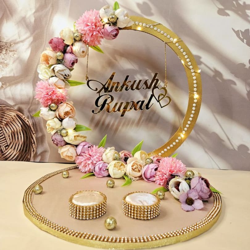 Blush Pink Floral Ring Platter