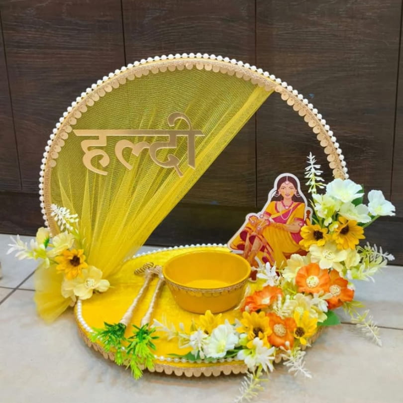 Haldi Harmony Floral Platter