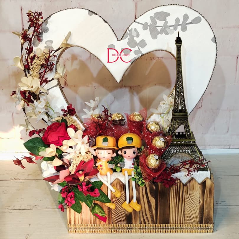 Romantic Couple Tower Arrangement
