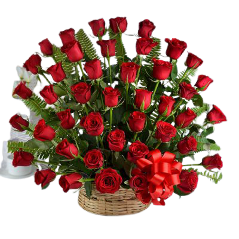 Red Rose Basket