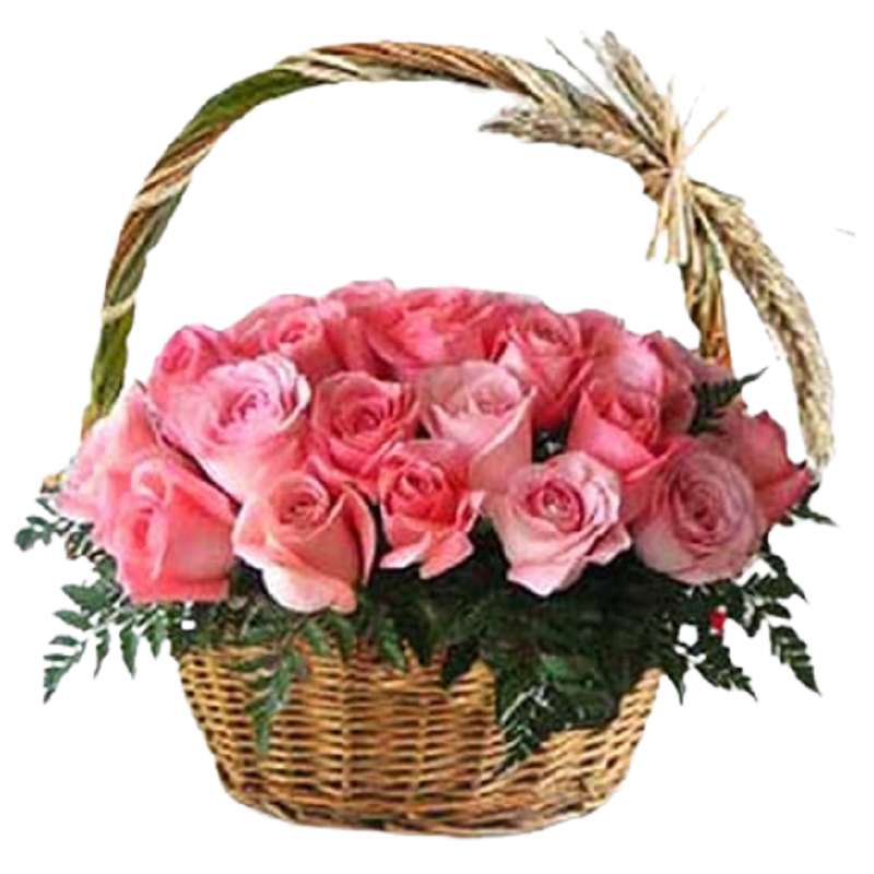 Pink Rose Basket