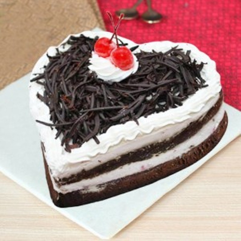 Black-forest Heart shape cake