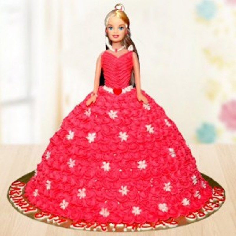 Pink Gown Barbie cake