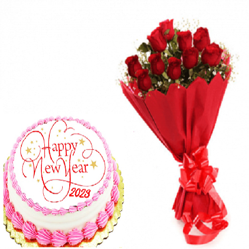 New Year Flower and Cake