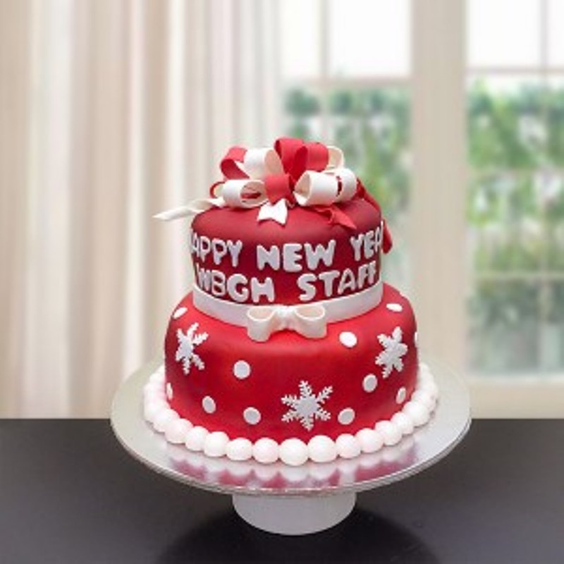 Two Tier New Year Fondant Cake