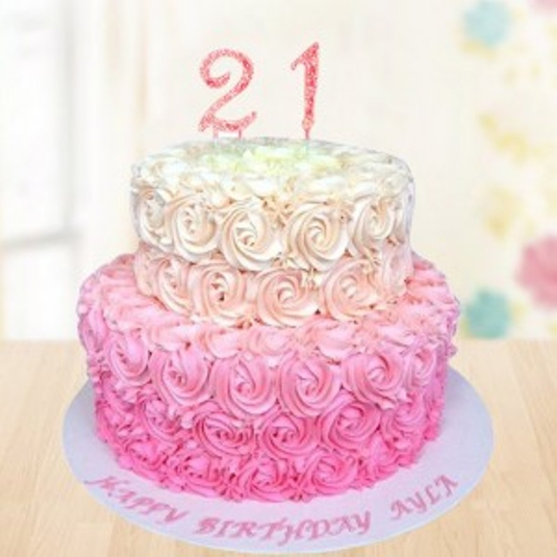 Two Tier Rose Decorating Cake