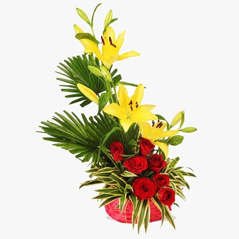 Beautiful Rose - Lilies Arrangement 