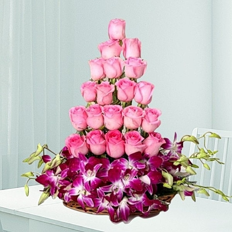 Roses Orchid Arrangement 