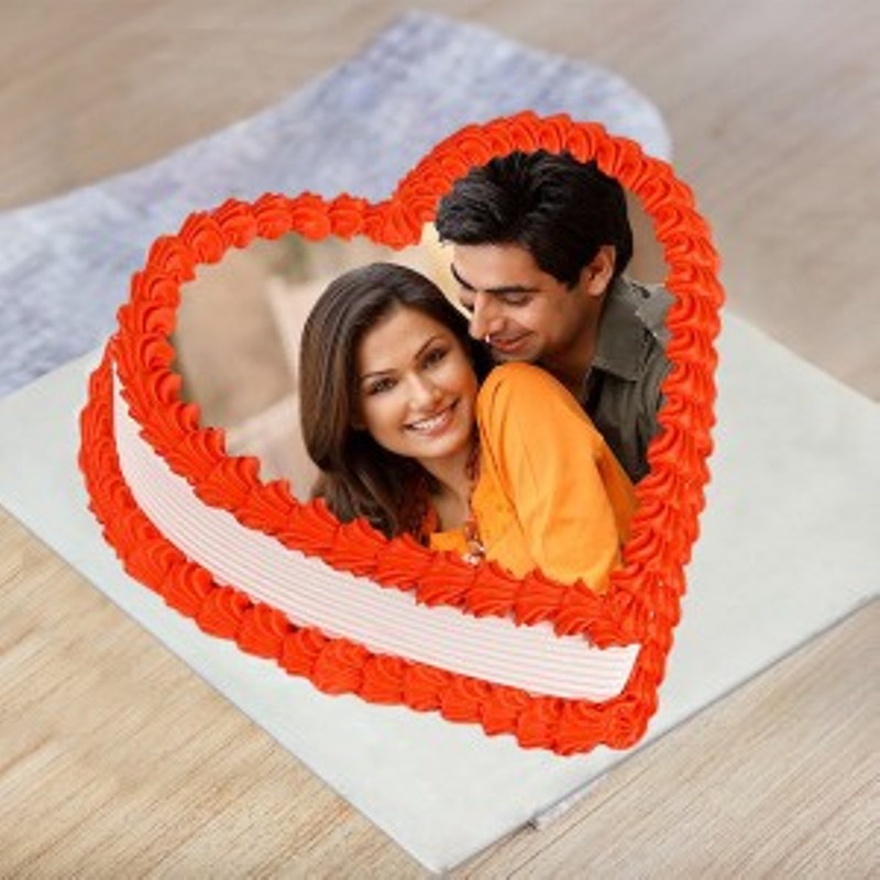 Heartshape Photo Cake