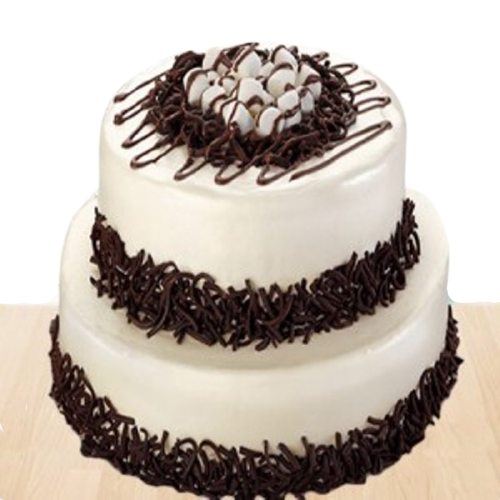 Yummy vanilla chocolate cake