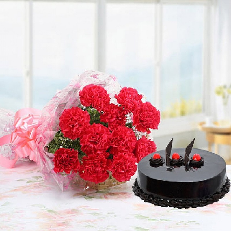 Red with Chocolate Cake
